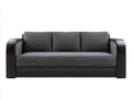 Sofás 3 plazas de tela 212x86x80 cm - gris oscuro y marrón - brazos curvos para salón