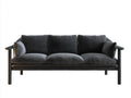 Sofás 3 plazas de tela 214x86x79 cm - negro y gris oscuro - estructura abierta para salón