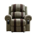 Sillones reclinables de tela 99x95x106 cm - verde y marrón - diseño clásico con mandos laterales