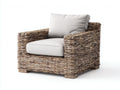 Sillones de ratán natural 98x86x78 cm para salón y terraza - Diseño cuadrado con brazos anchos