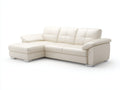 Sofás de esquina cuero sintético 248x170x88 cm crema - diseño contemporáneo