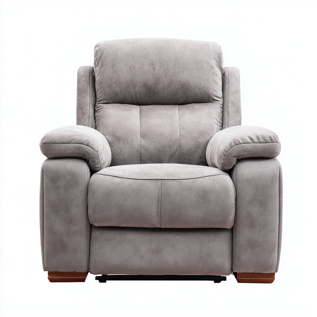 Sillones reclinables tela microfibra 97x103x109 cm - gris claro - función reclinable manual