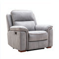 Sillones reclinables tejido 92x104x110 cm - gris claro - estilo moderno con reposapiés eléctrico acolchado