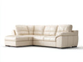Sofás de esquina cuero sintético 262x182x90 cm crema - estilo moderno