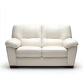 Sofás 2 plazas 160x88x90 cm - tapizado blanco roto y patas marrones - diseño acolchado para salón
