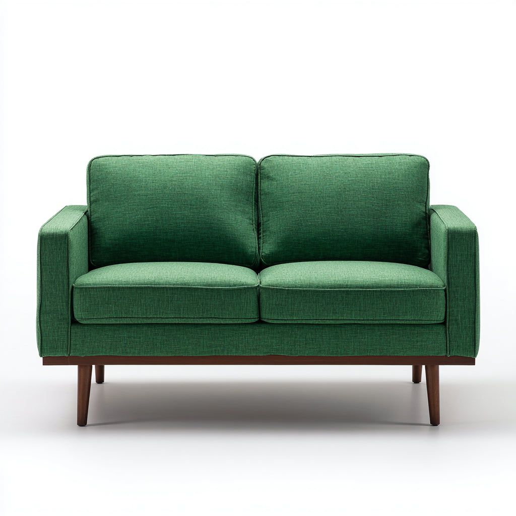 Sofá 2 plazas tapizado textil 160x85x90 cm - verde - moderno elegante