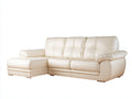 Sofás de esquina de cuero sintético 285x170x85 cm - Marfil - diseño moderno para salón