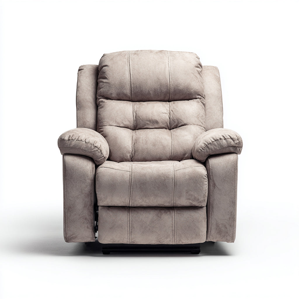 Sillones reclinables de tela 98x94x105 cm - beige - diseño moderno con respaldo acolchado