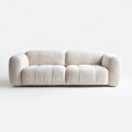 Sofás 2 plazas de tela bouclé suave 185x96x72 cm - blanco crema - diseño contemporáneo