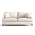 Sofás 2 plazas 168x84x82 cm - tapizado beige y patas de madera marrón - diseño moderno para salón
