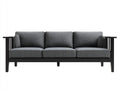 Sofás 3 plazas de tela 212x84x80 cm - gris oscuro y negro - estructura abierta para salón