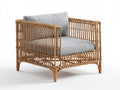 Sillones de ratán ratán natural 87x79x76 cm - Natural-Gris claro - Diseño minimalista