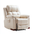 Sillones reclinables cuero sintetico 94x98x106 cm beige - Funcion relax manual acolchado