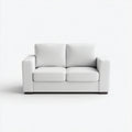 Sofás 2 plazas tapizado en piel sintética 155x84x82 cm - Blanco - diseño moderno