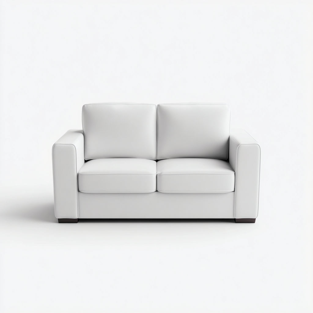 Sofás 2 plazas tapizado en piel sintética 155x84x82 cm - Blanco - diseño moderno