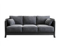 Sofás 3 plazas de tela 213x86x80 cm - gris oscuro y negro - brazos curvos para salón