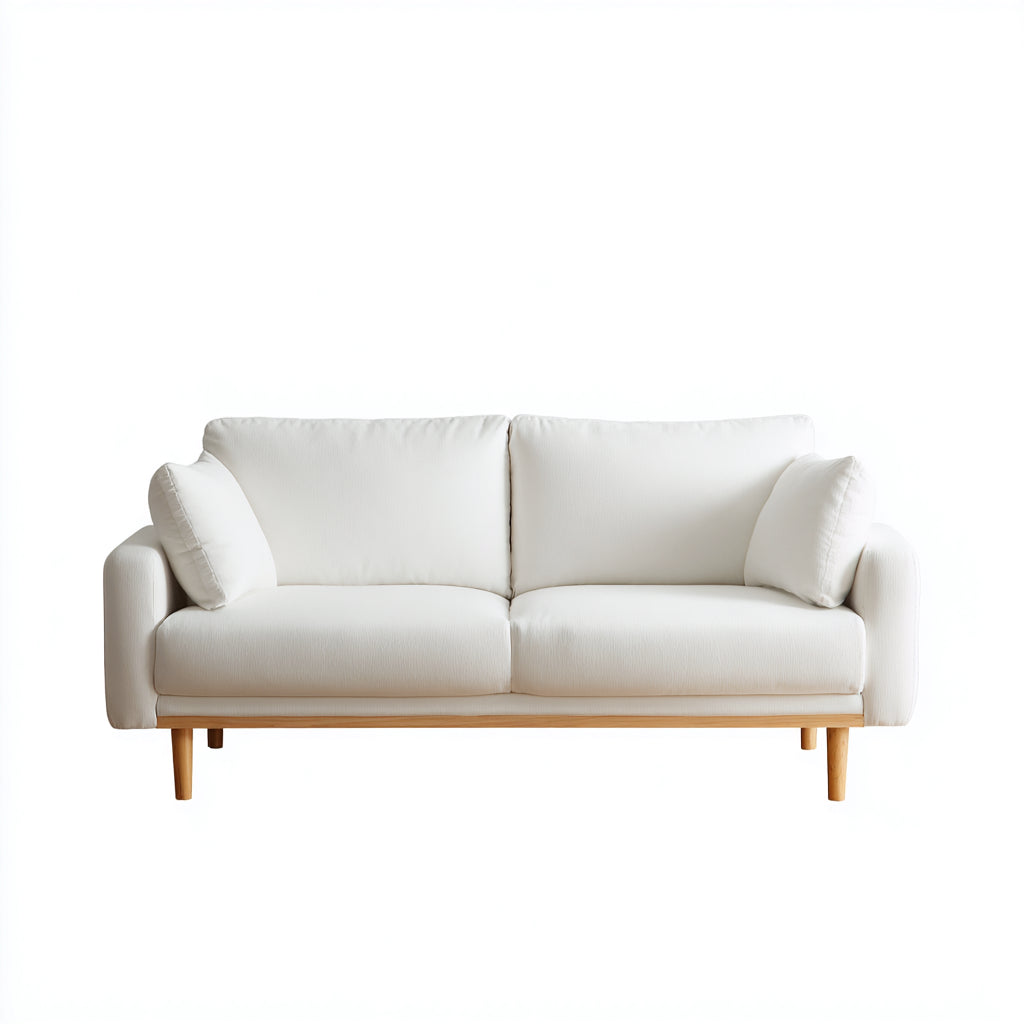 Sofá 2 plazas tapizado textil 160x95x90 cm - blanco - moderno elegante