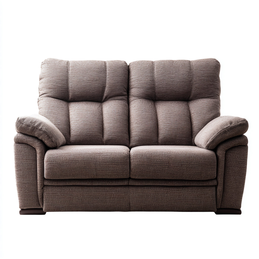 Sofá 2 plazas tapizado textil 160x95x95 cm - marrón - clásico cómodo