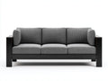 Sofás 3 plazas de tela 214x84x80 cm - gris y negro - estructura de madera para salón
